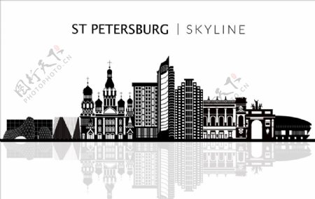 矢量世界俄罗斯城市建筑圣彼得堡