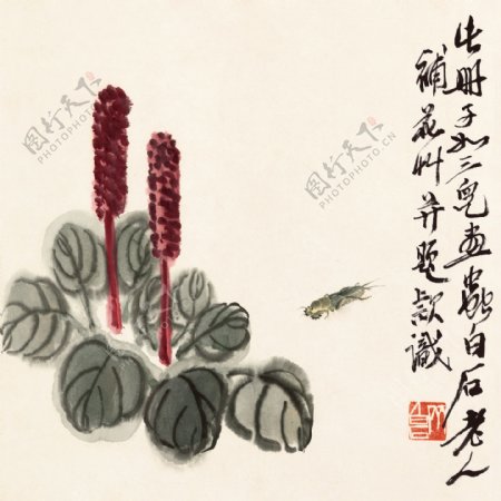 写意植物画新中式装饰画水墨