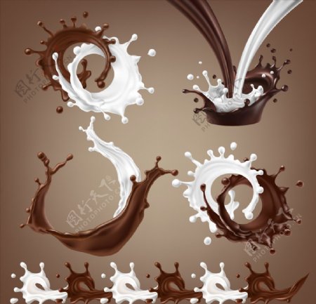 咖啡奶花免扣素材
