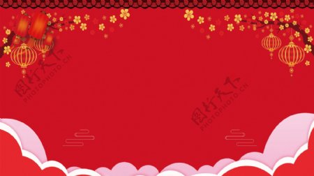 中国剪纸风猪年背景设计