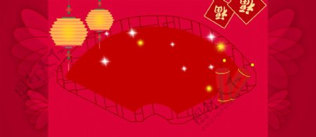 扁平化春节广告背景图设计