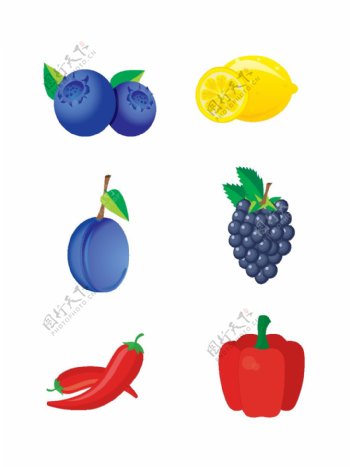 简约手绘水果蔬菜设计元素