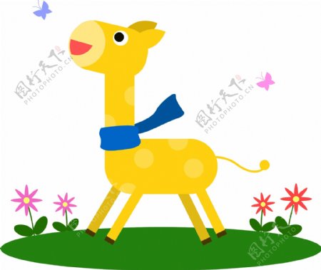 长颈鹿儿童插图矢量