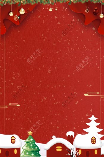 彩绘红色圣诞节背景设计