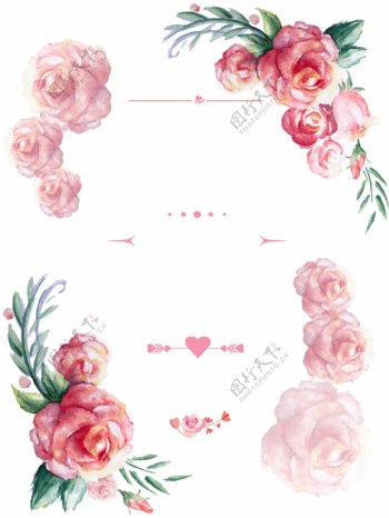 浪漫水彩玫瑰花广告背景