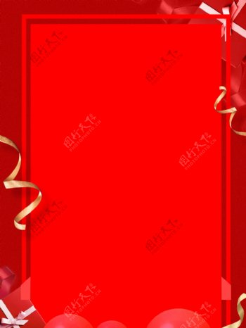 红色喜庆企业公司感恩节礼盒背景素材