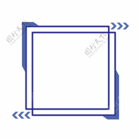 淡蓝色发光正方形边框素材可商用