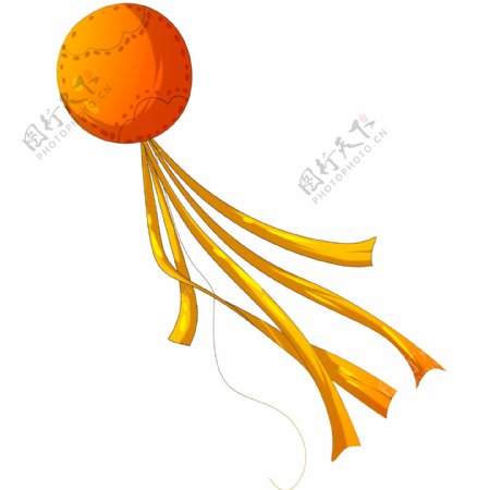 黄色的圆球风筝插画