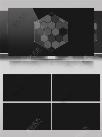 黑色蜂巢水晶动态视频素材