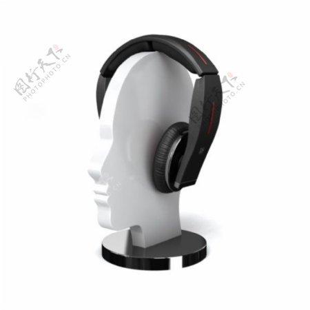 黑色耳机3d模型
