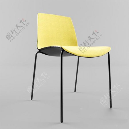 黄色休闲椅单体3D模型