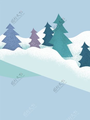 中国风彩绘冬季背景设计