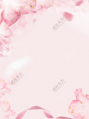 粉色浪漫情人节展板背景