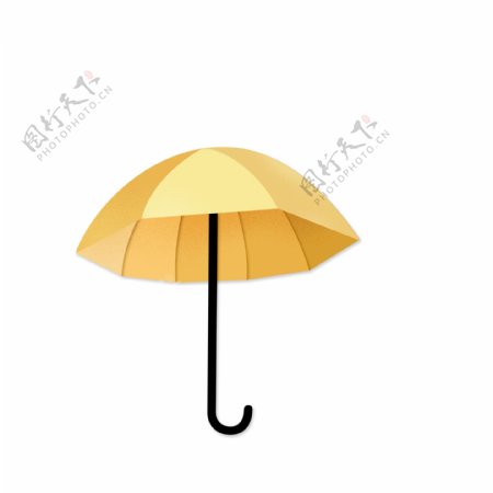 一把黄色雨伞元素