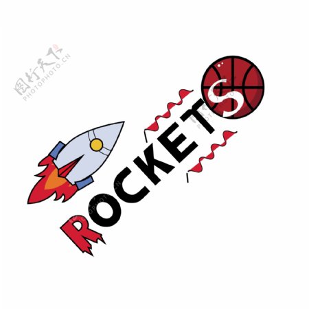 NBA火箭队篮球矢量装饰