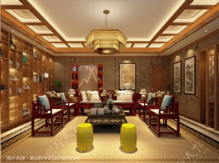 中式装修会客厅