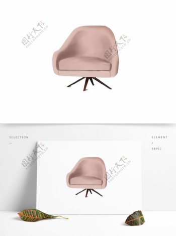 手绘家具沙发椅粉色