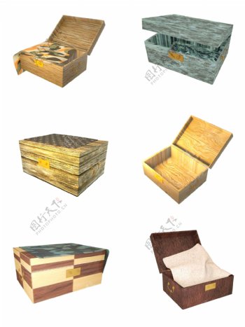 C4D木头箱子系列套图电商装饰元素可商用