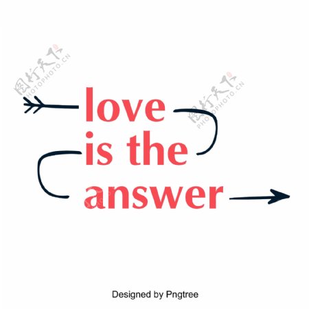 爱就是答案情人节告白标题字体设计