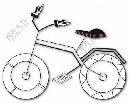 自行车黑白简约矢量图元素创意