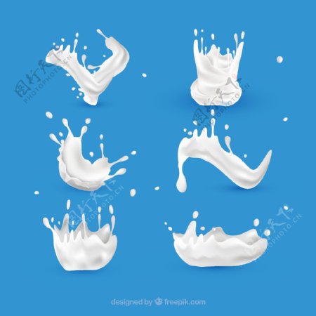 6款白色动感牛奶设计