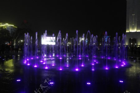 汕头开放广场夜景喷泉