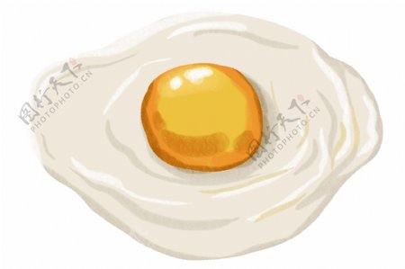 鸡蛋煎蛋食材插画