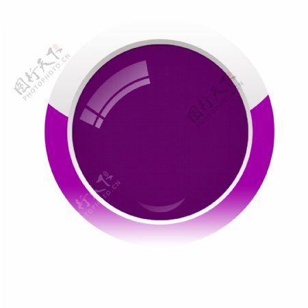 创意紫色按钮免抠图