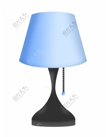 一盏蓝色台灯插画