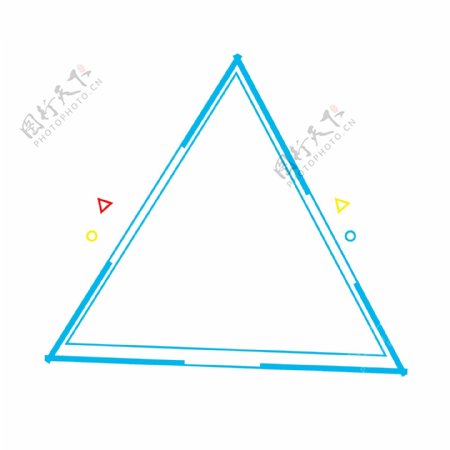手绘蓝色三角形边框