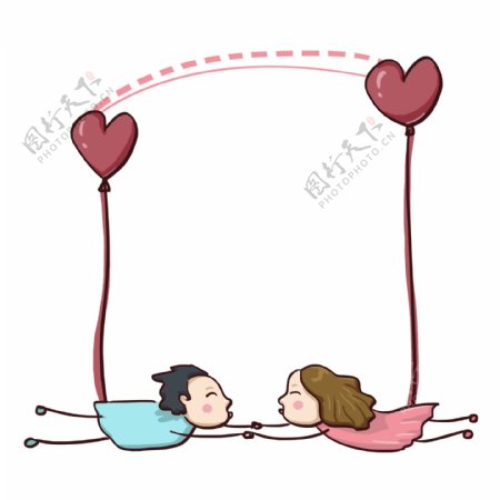 卡通爱情情侣插画