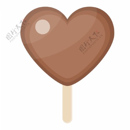 爱心巧克力冰棍免抠图