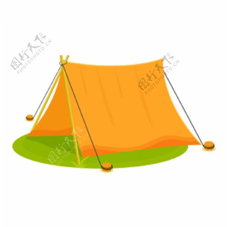 一顶黄色的帐篷免抠图