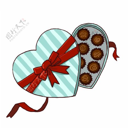 情人节爱心巧克力礼盒PNG免抠素材