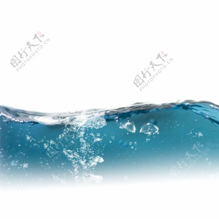 蓝色水面氧气气泡元素