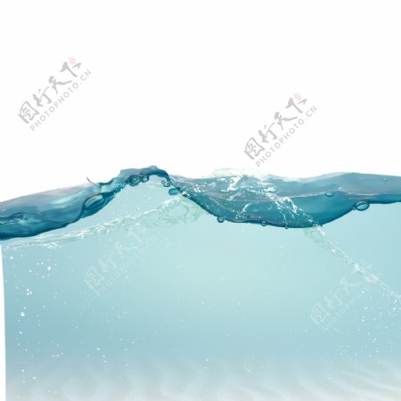 蓝色水浪水流元素