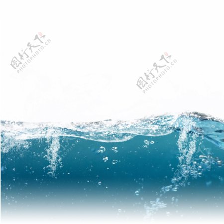 蓝色水面喷溅的水元素