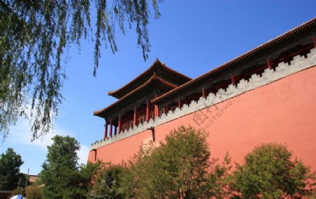 北京故宫东华门角楼城墙