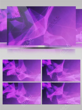 紫色科技科幻几何连接动感扁平化动感ae