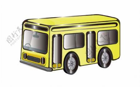 黄色公共汽车插图