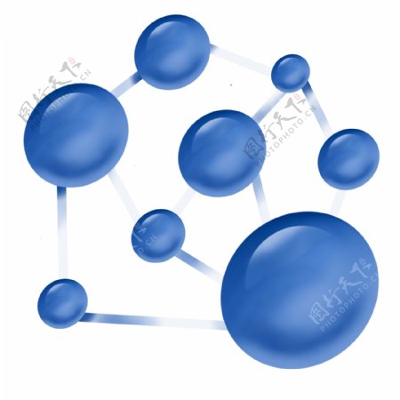 蓝色的化学分子插画
