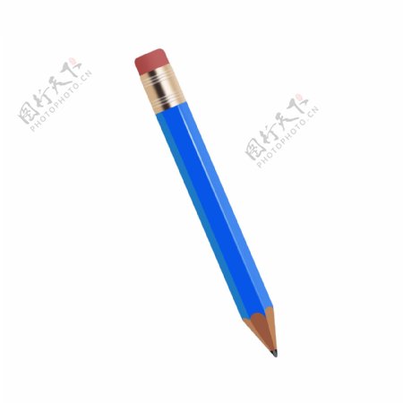 蓝色的铅笔装饰插画