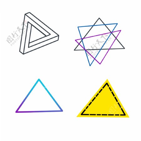 多种边框三角素材元素