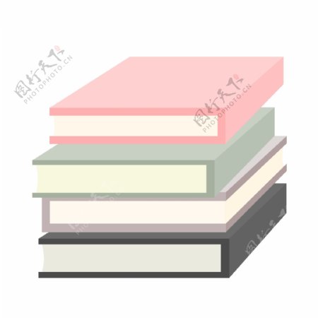 粉色的知识书籍插画