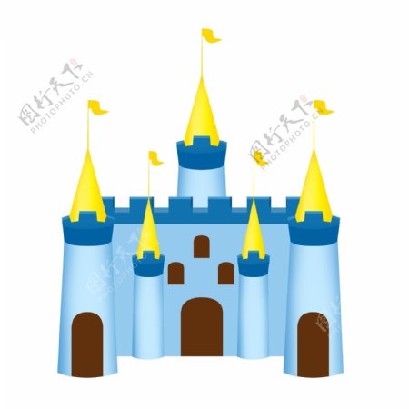 蓝色唯美城堡插图