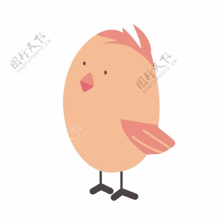 卡通粉色的小鸟矢量素材