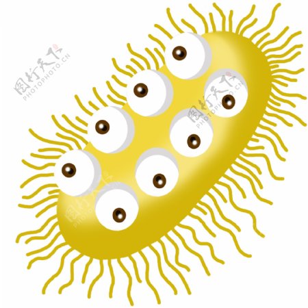 黄色的有害细菌插画