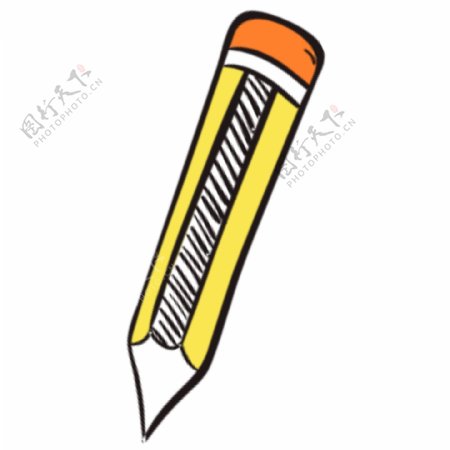 黄色黑色白色橙色橘黄色铅笔手写