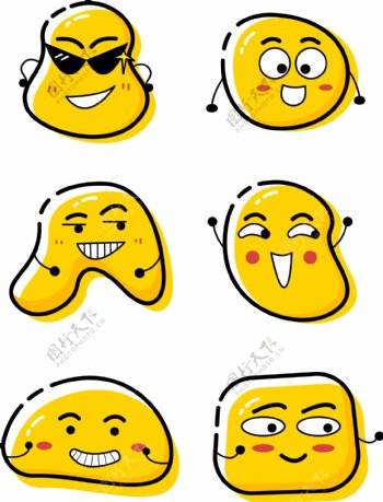 创意变种emoji笑脸卡通MBE风格元素