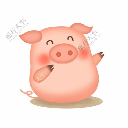 手绘可爱小猪插画